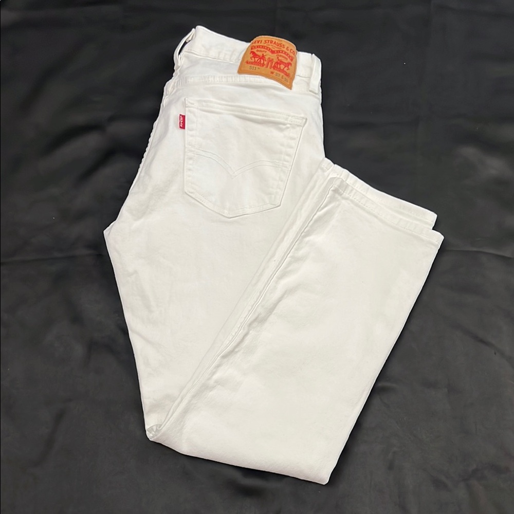Signature by Levi Strauss White Straight Leg Jeans
